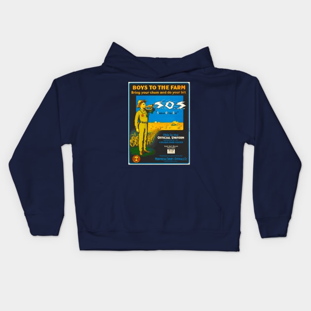 Boys To The Farm Kids Hoodie by pocketlama